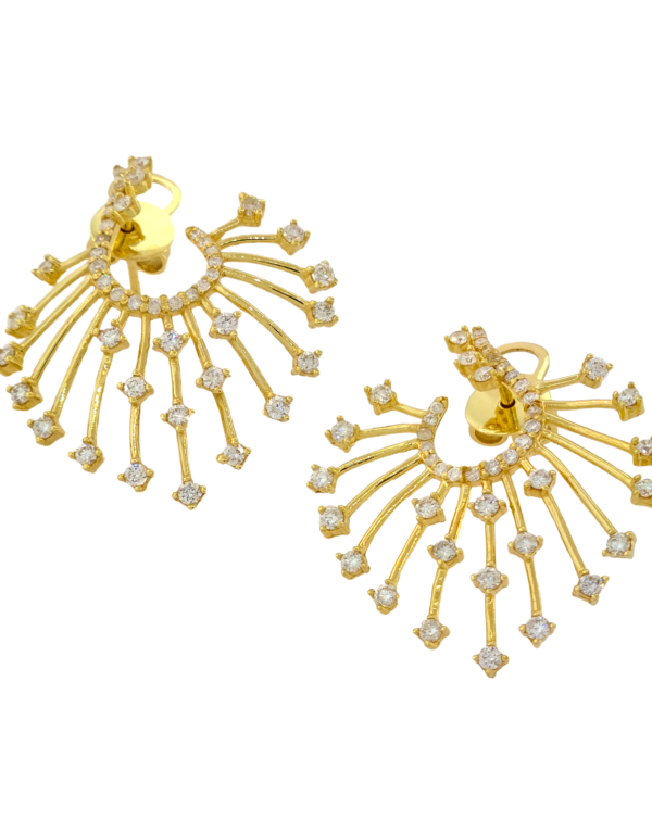 Brinco em Fios de Ouro 18K com Diamantes